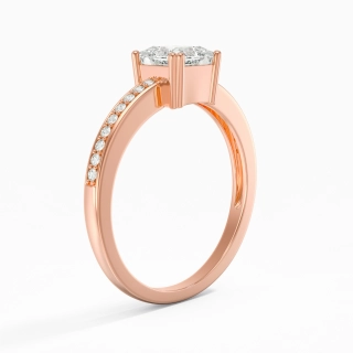 18K Rose Gold Pavé Channel Engagement Ring