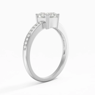 925 Sterling Silver Pavé Channel Engagement Ring