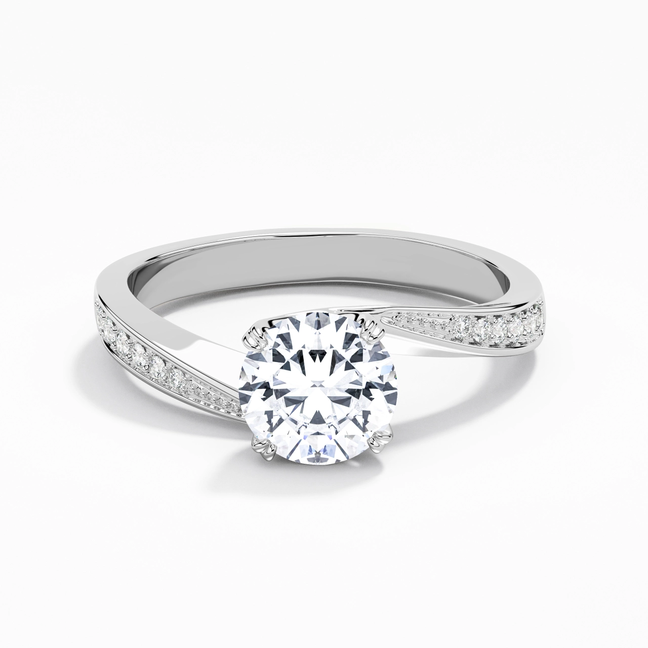 Pavé Engagement Ring 1.00ct Moissanite