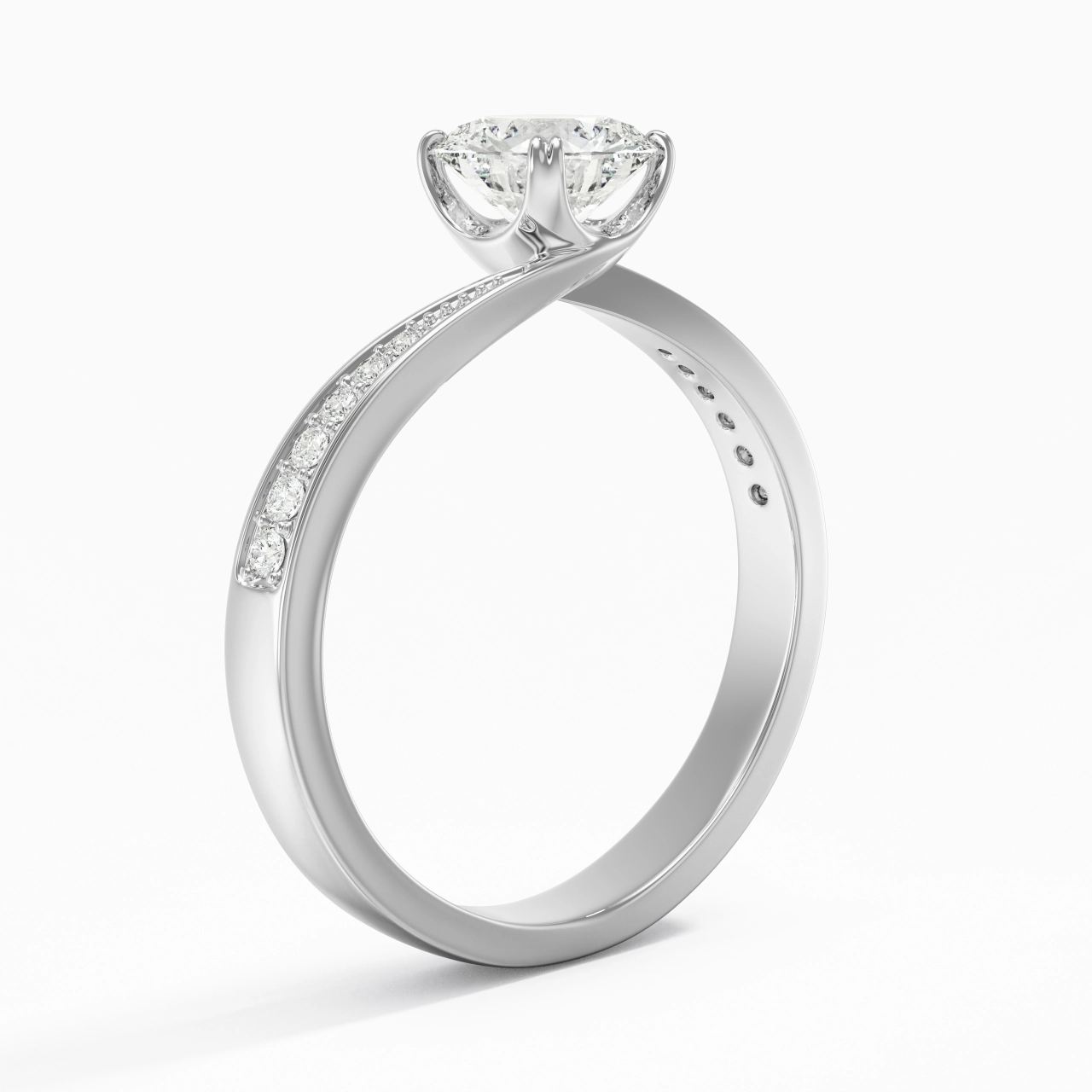 Pavé Bague de fiançailles 1.00ct Moissanite