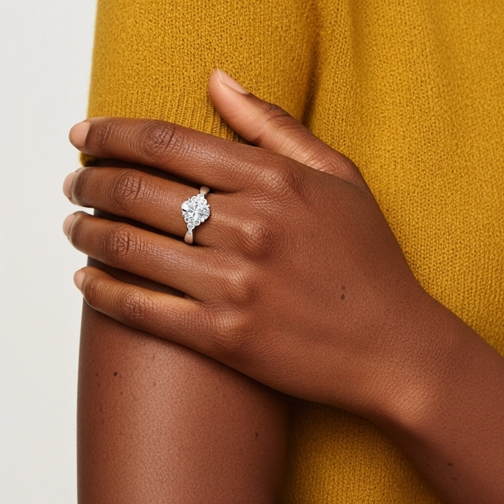 Cluster Engagement Ring 1.50ct Moissanite