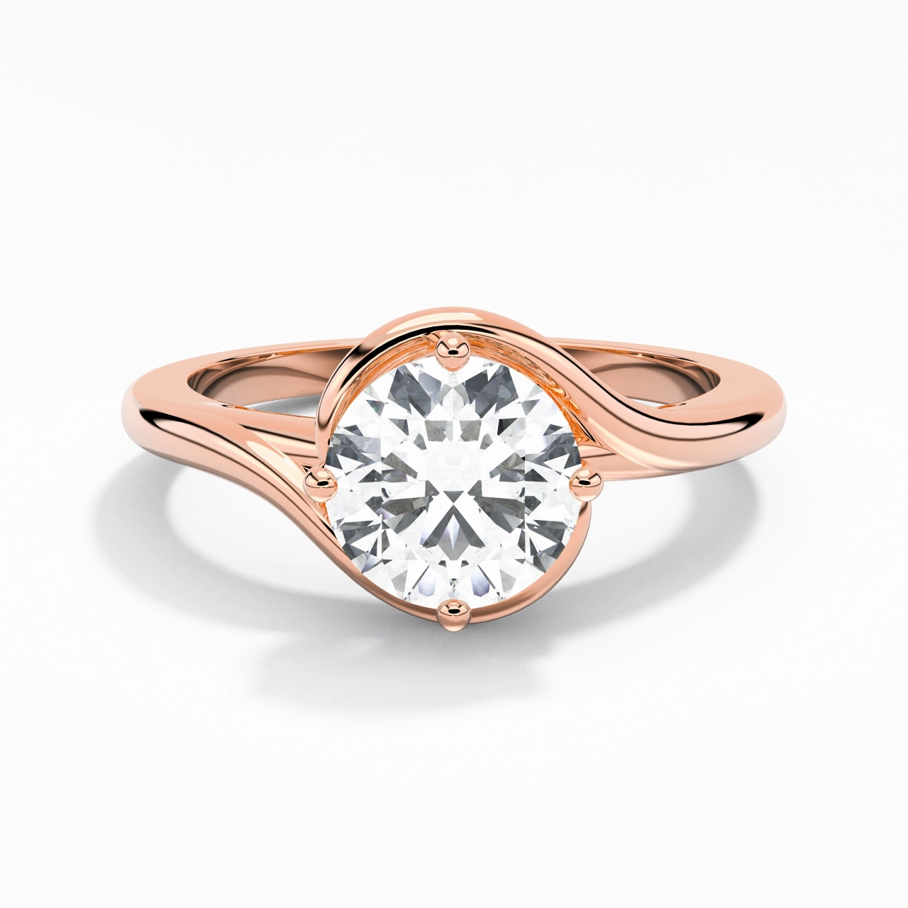 Moderne 1.50ct Moissanite Bague de fiançailles