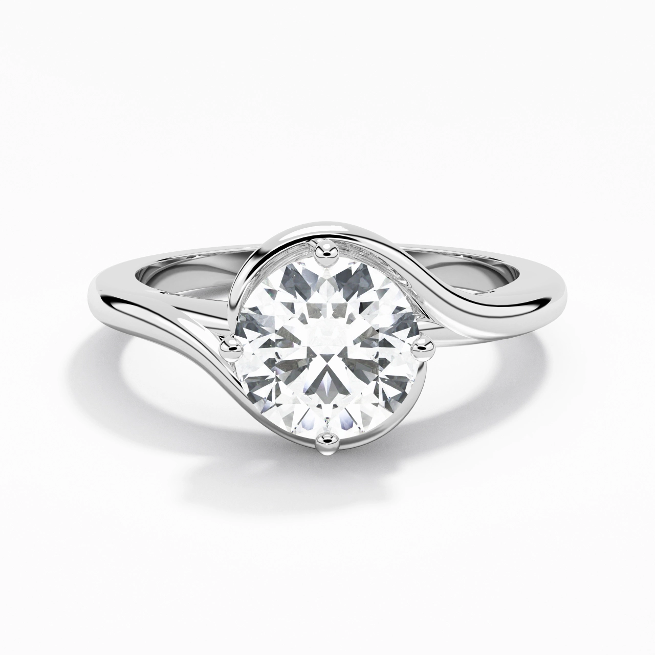 Moderne 1.50ct Moissanite Bague de fiançailles