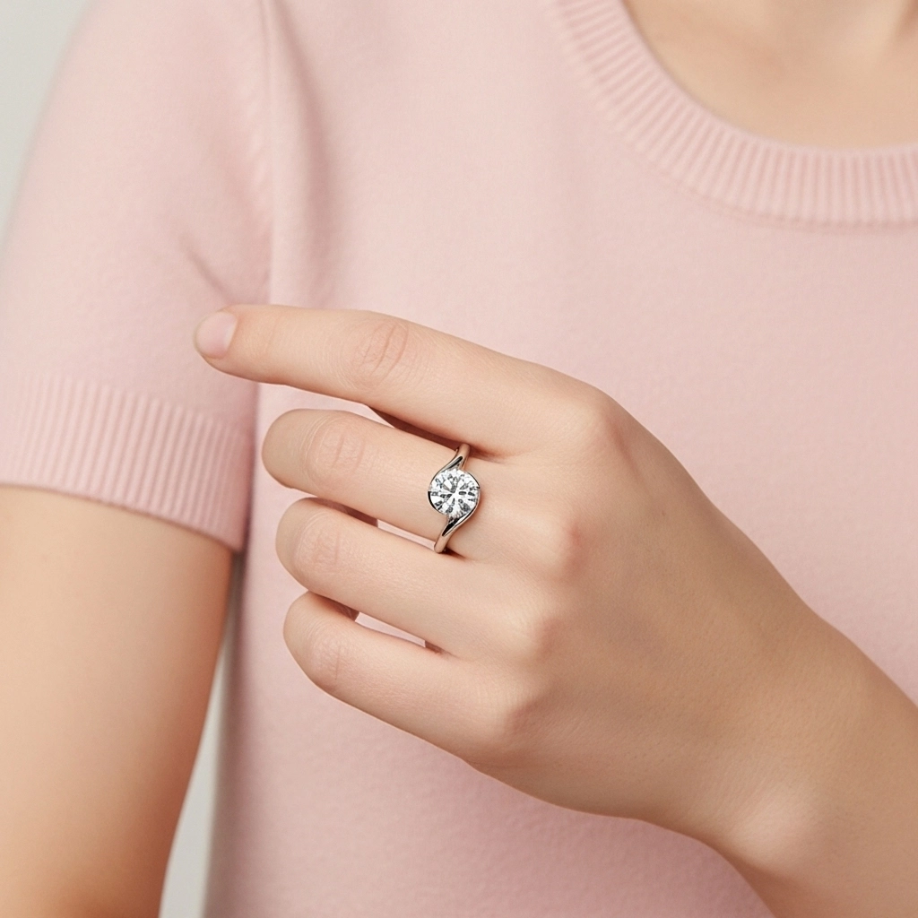 Solitaire Engagement Ring 1.00ct Moissanite