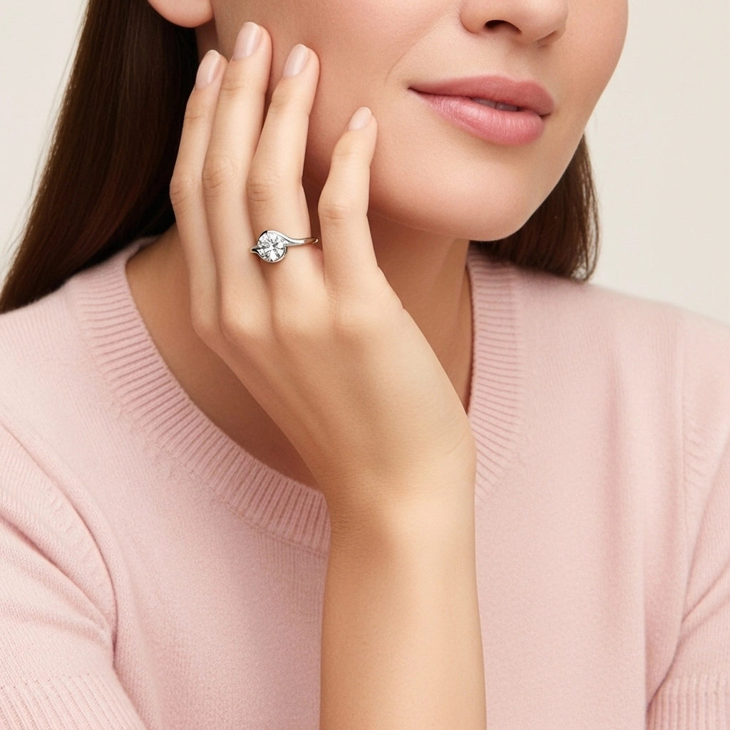 Solitaire Engagement Ring 1.00ct Moissanite