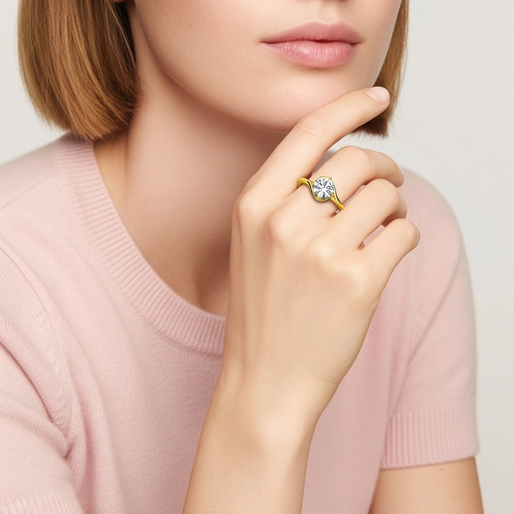 Modern 2.00ct Moissanite Engagement Ring