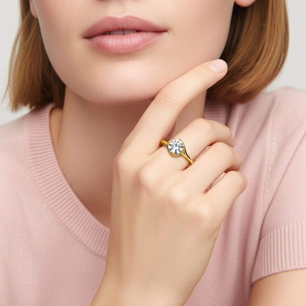 Modern 2.00ct Moissanite Engagement Ring