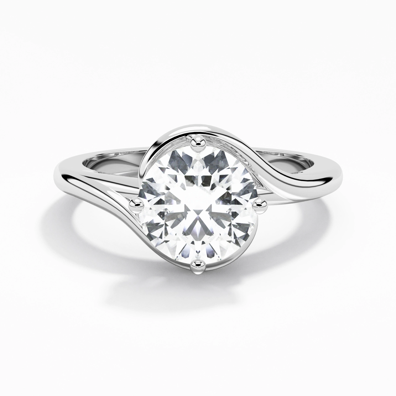 Moderne 2.00ct Moissanite Bague de fiançailles
