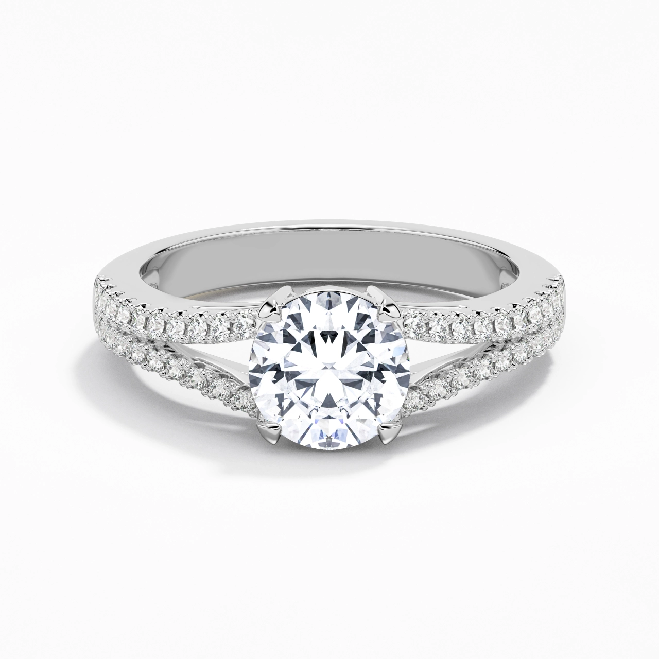 Pavé Engagement Ring 1.50ct Moissanite