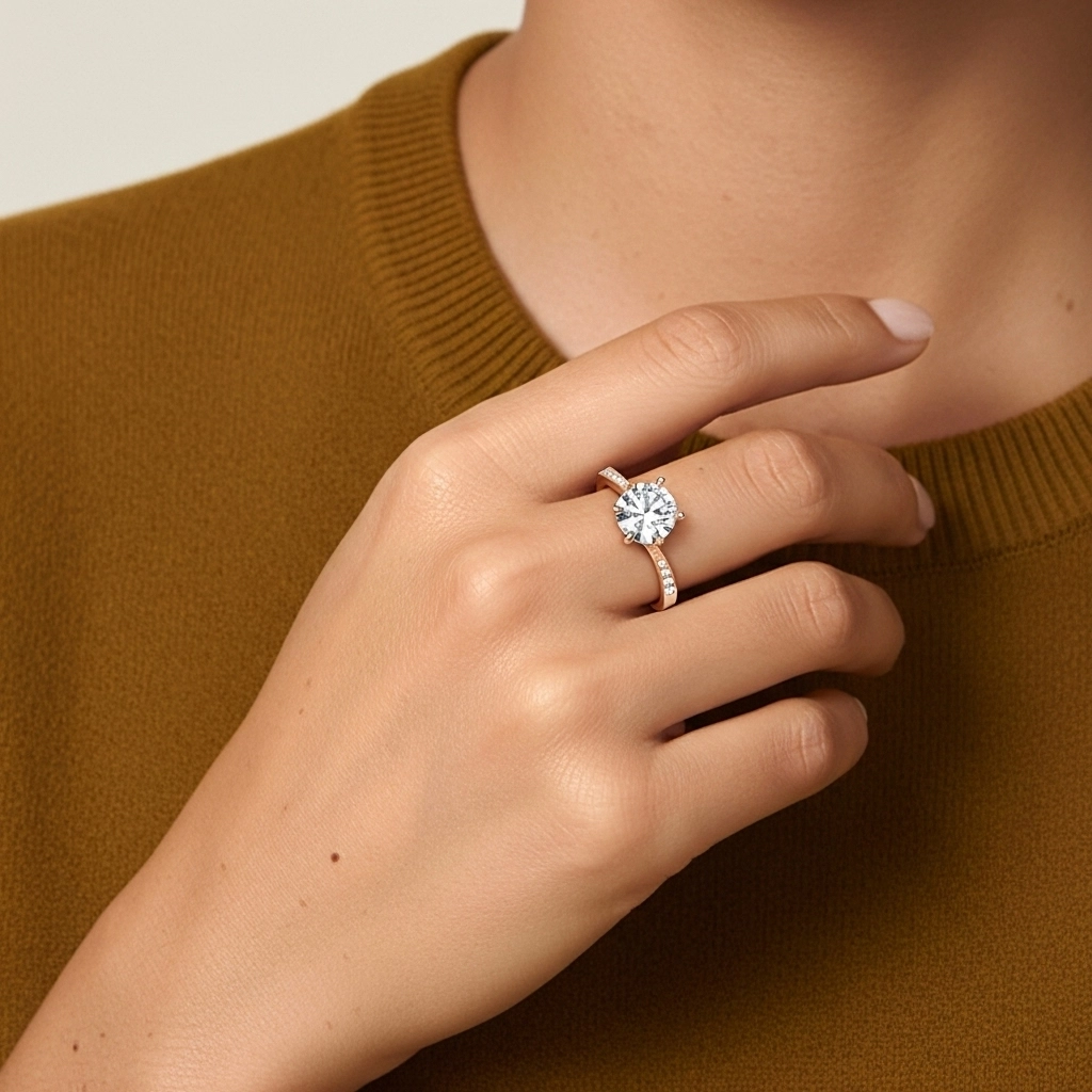 Griffe Bague de fiançailles 1.00ct Moissanite