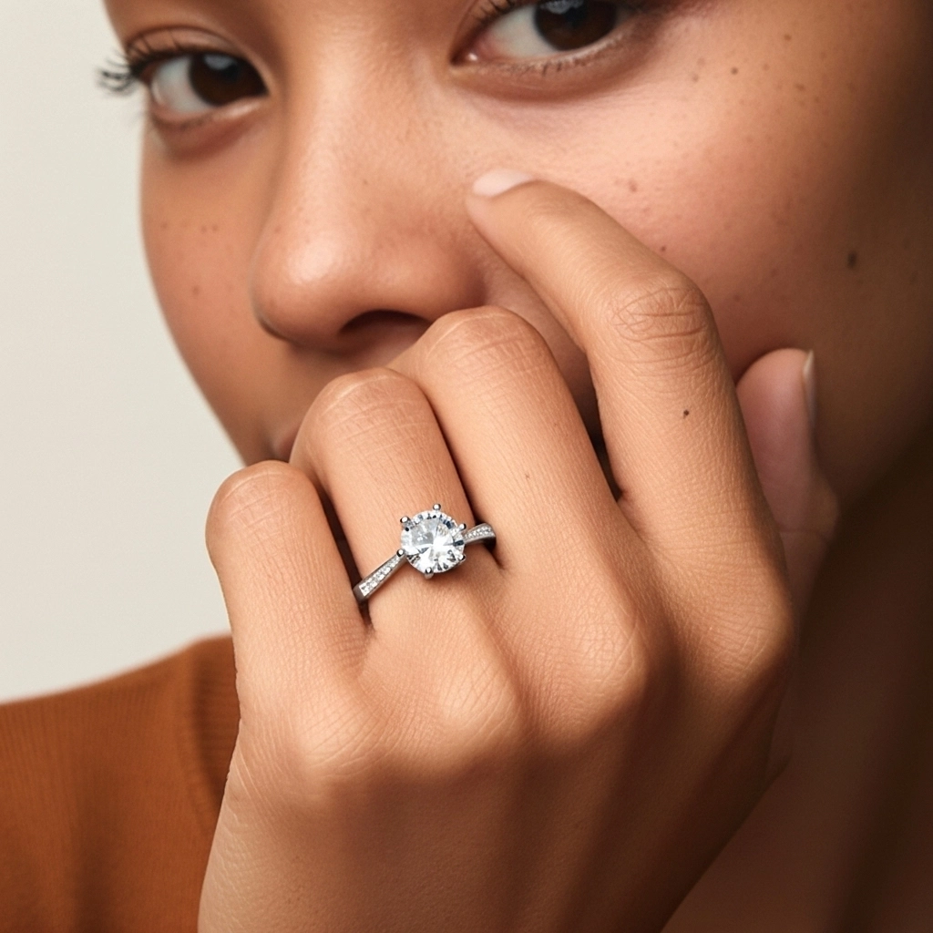 Garra Anillo de Compromiso 1.00ct Moissanita