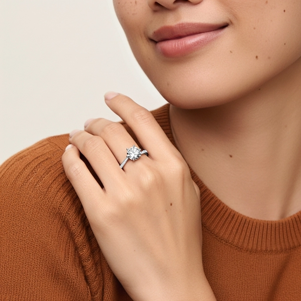 Garra Anillo de Compromiso 1.00ct Moissanita