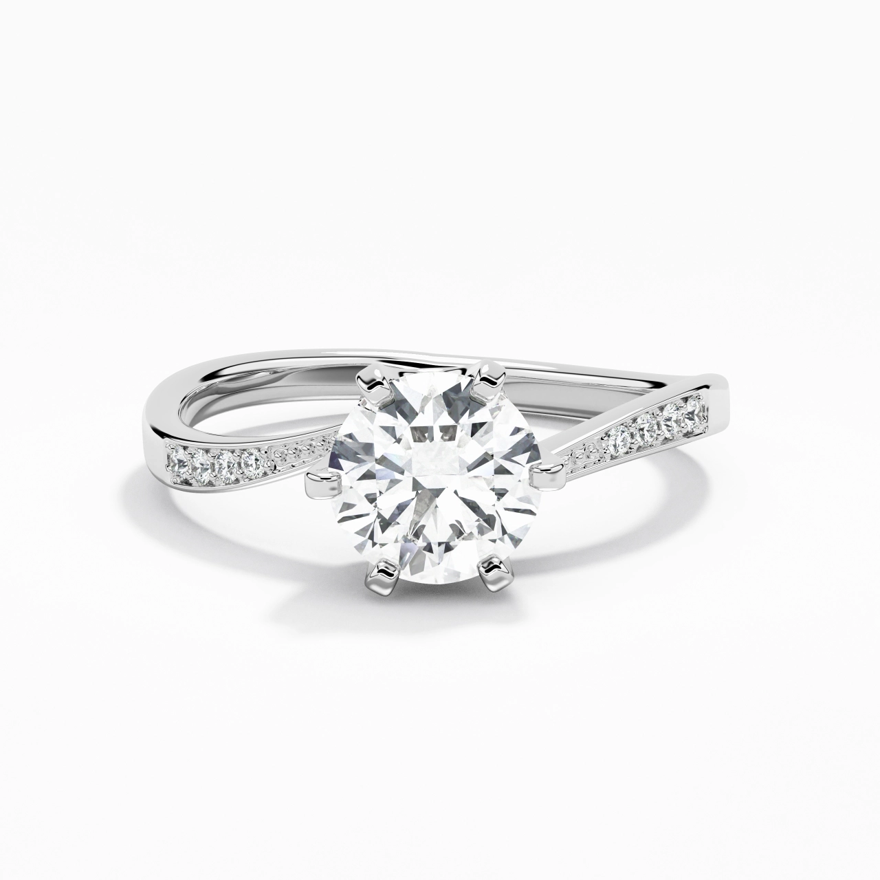 Griffe Bague de fiançailles 1.00ct Moissanite