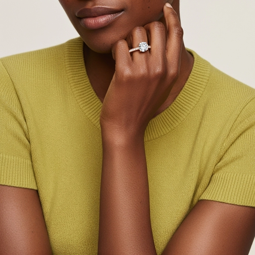 Éternel Rond Coupé Bague de fiançailles