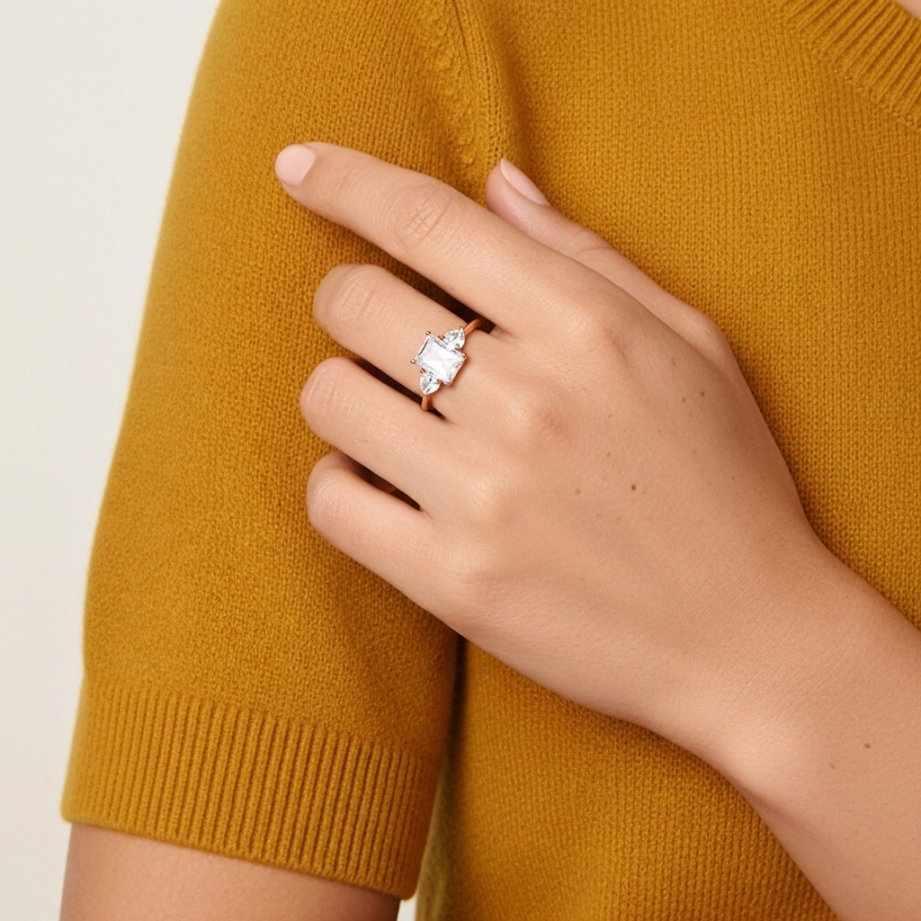 Délicat Radiant Coupé Bague de fiançailles