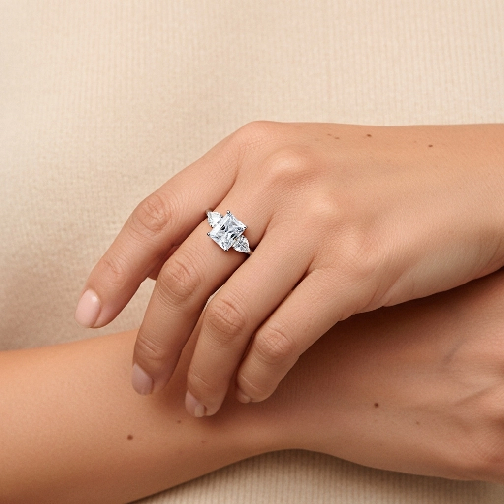 Délicat Radiant Coupé Bague de fiançailles