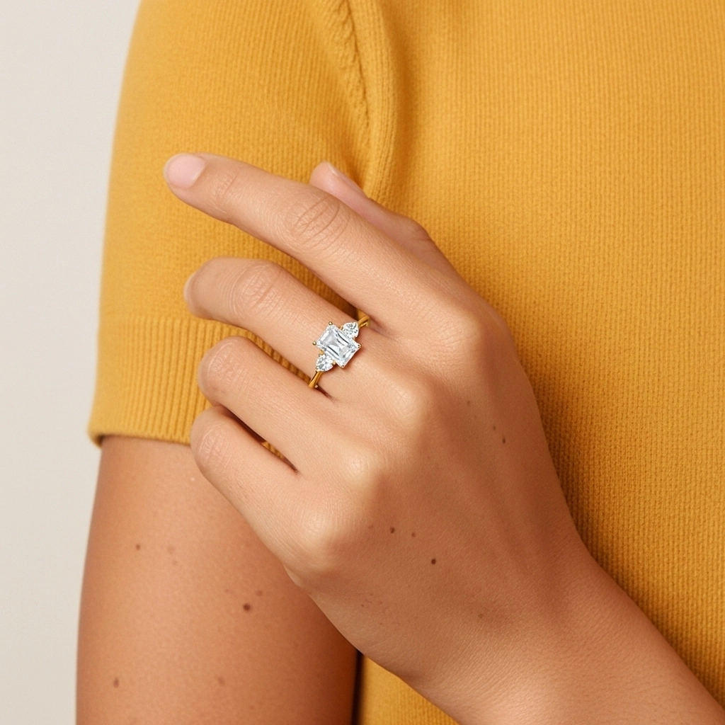 Délicat Radiant Coupé Bague de fiançailles