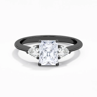 925 Sterling Silver Three Stone Traditional Shank Engagement Ring