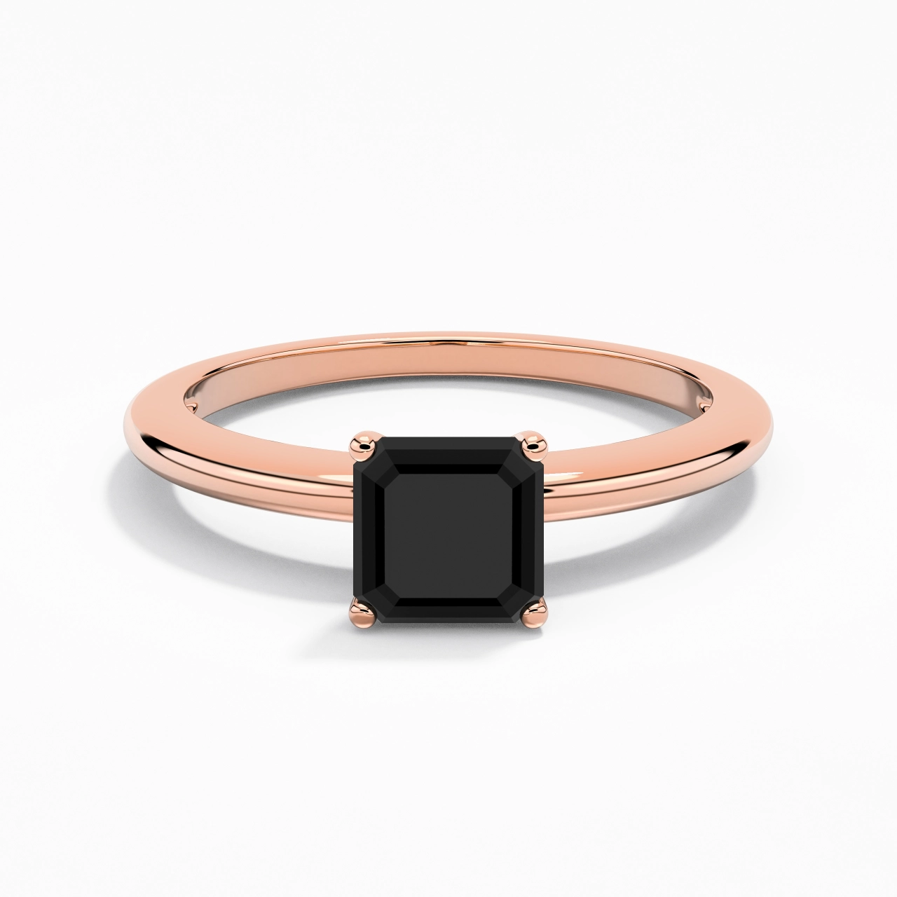 Classique Simple Asscher Coupé Bague de fiançailles