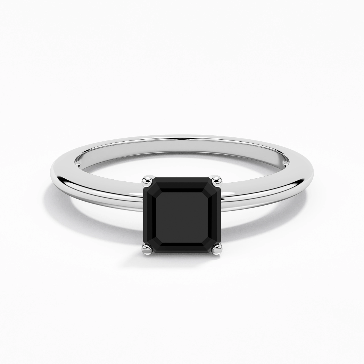 Classique Simple Asscher Coupé Bague de fiançailles