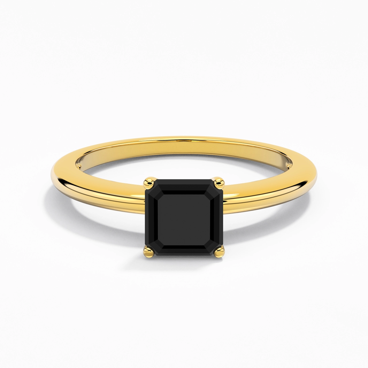 Classique Simple Asscher Coupé Bague de fiançailles