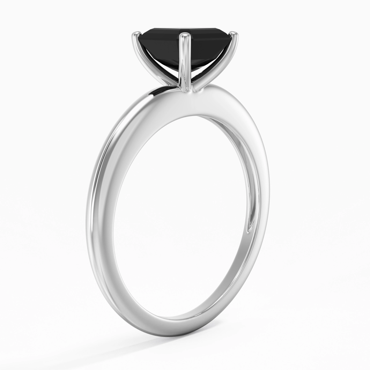 Classique Simple Asscher Coupé Bague de fiançailles