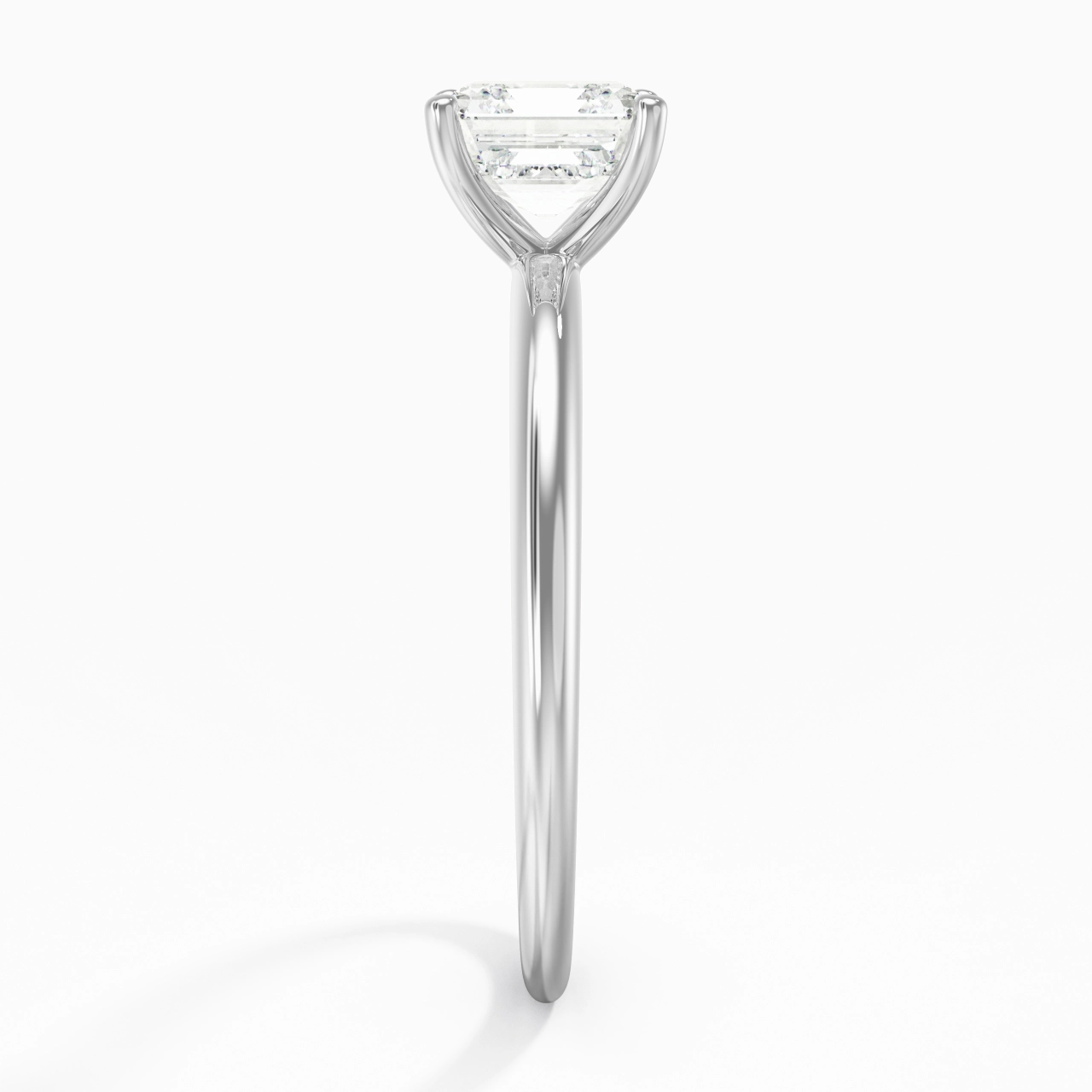 Classic Simple Asscher Cut Engagement Ring