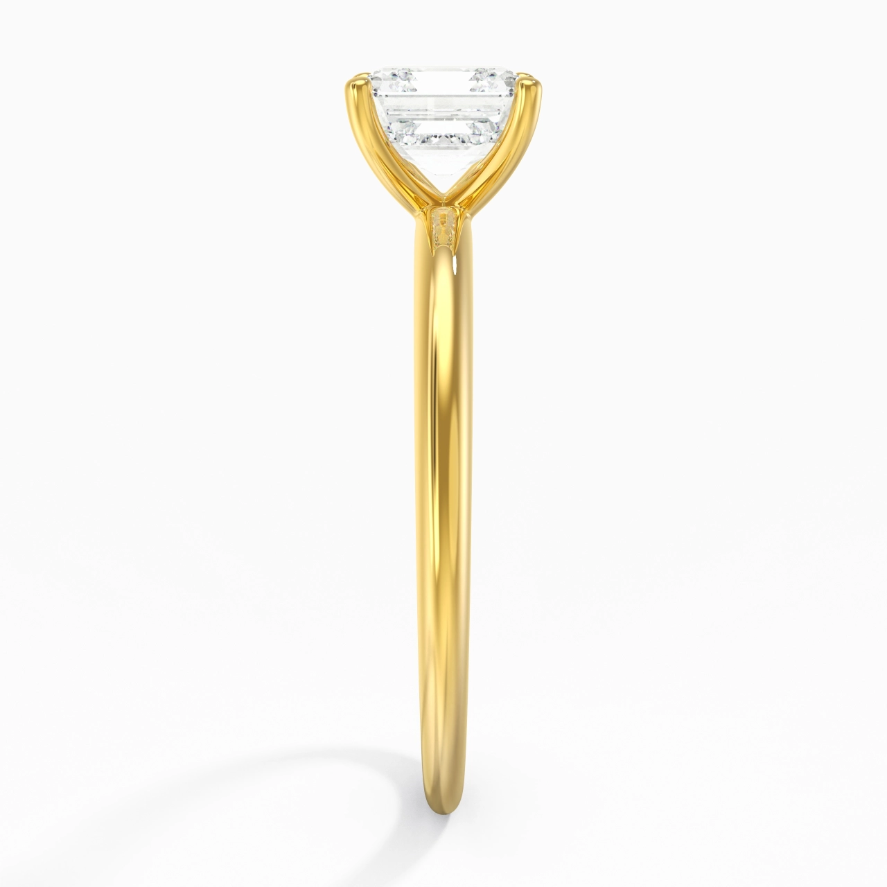 Classic Simple Asscher Cut Engagement Ring