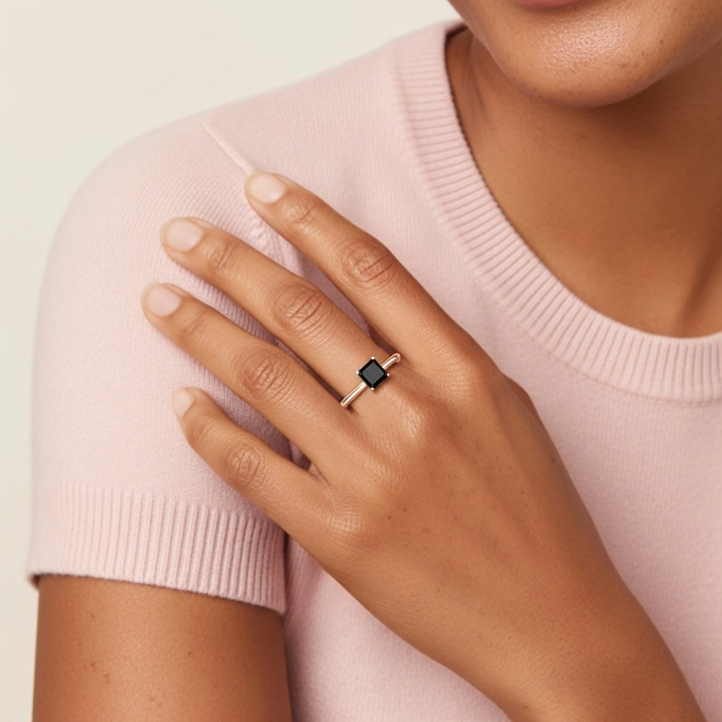 Classic Simple Asscher Cut Engagement Ring