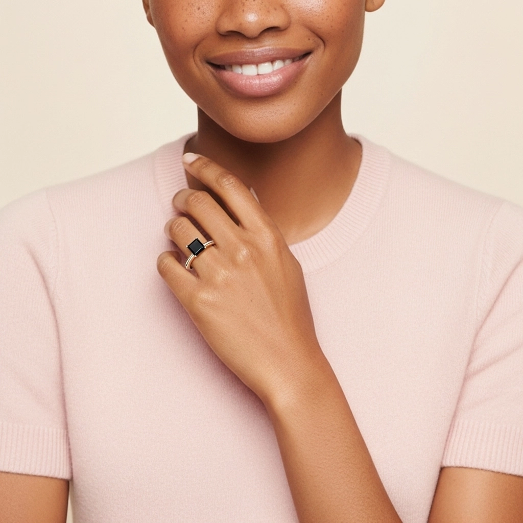 Classic Simple Asscher Cut Engagement Ring