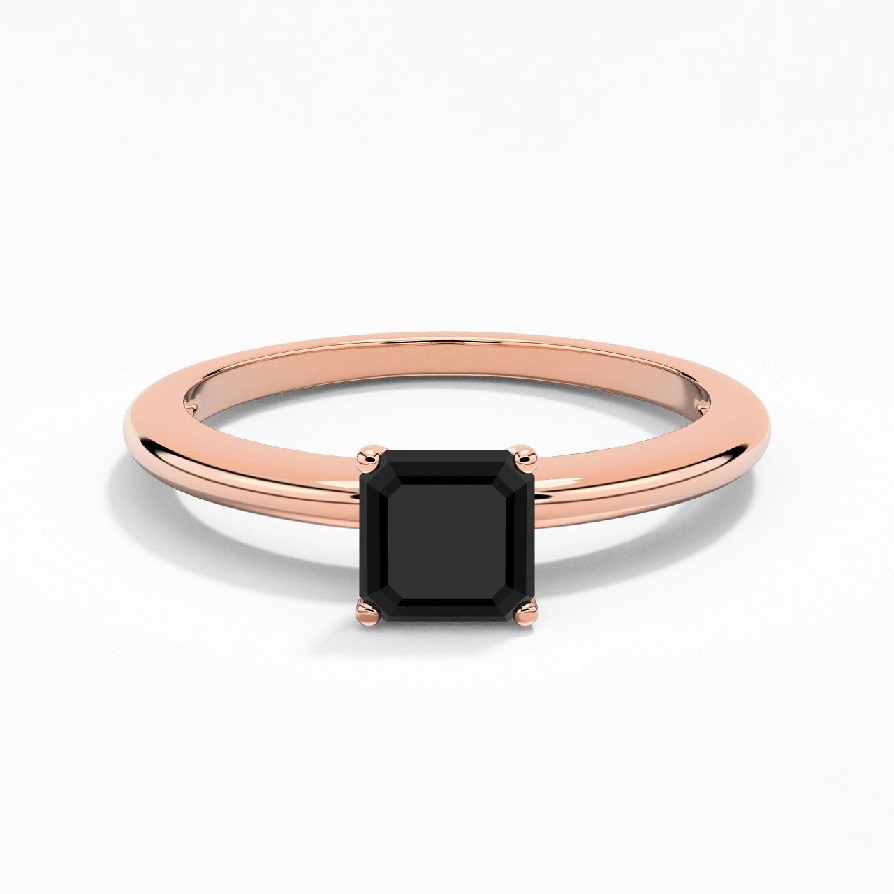 Classique Simple Asscher Coupé Bague de fiançailles
