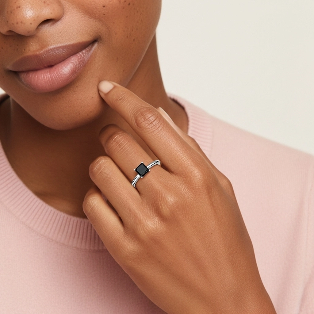 Classic Simple Asscher Cut Engagement Ring