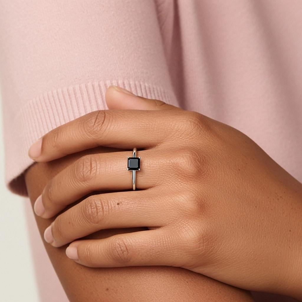 Classic Simple Asscher Cut Engagement Ring