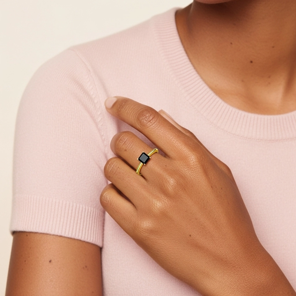 Classic Simple Asscher Cut Engagement Ring