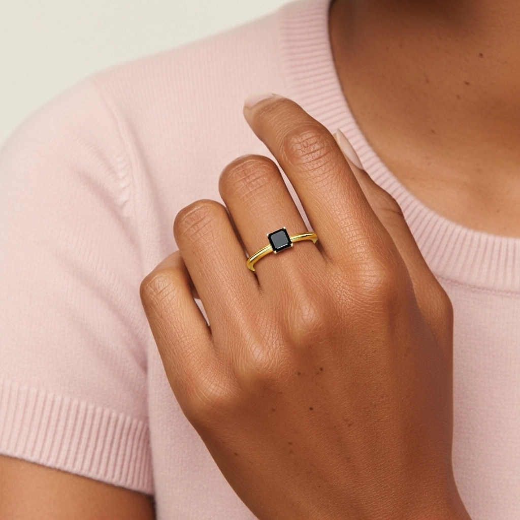 Classic Simple Asscher Cut Engagement Ring