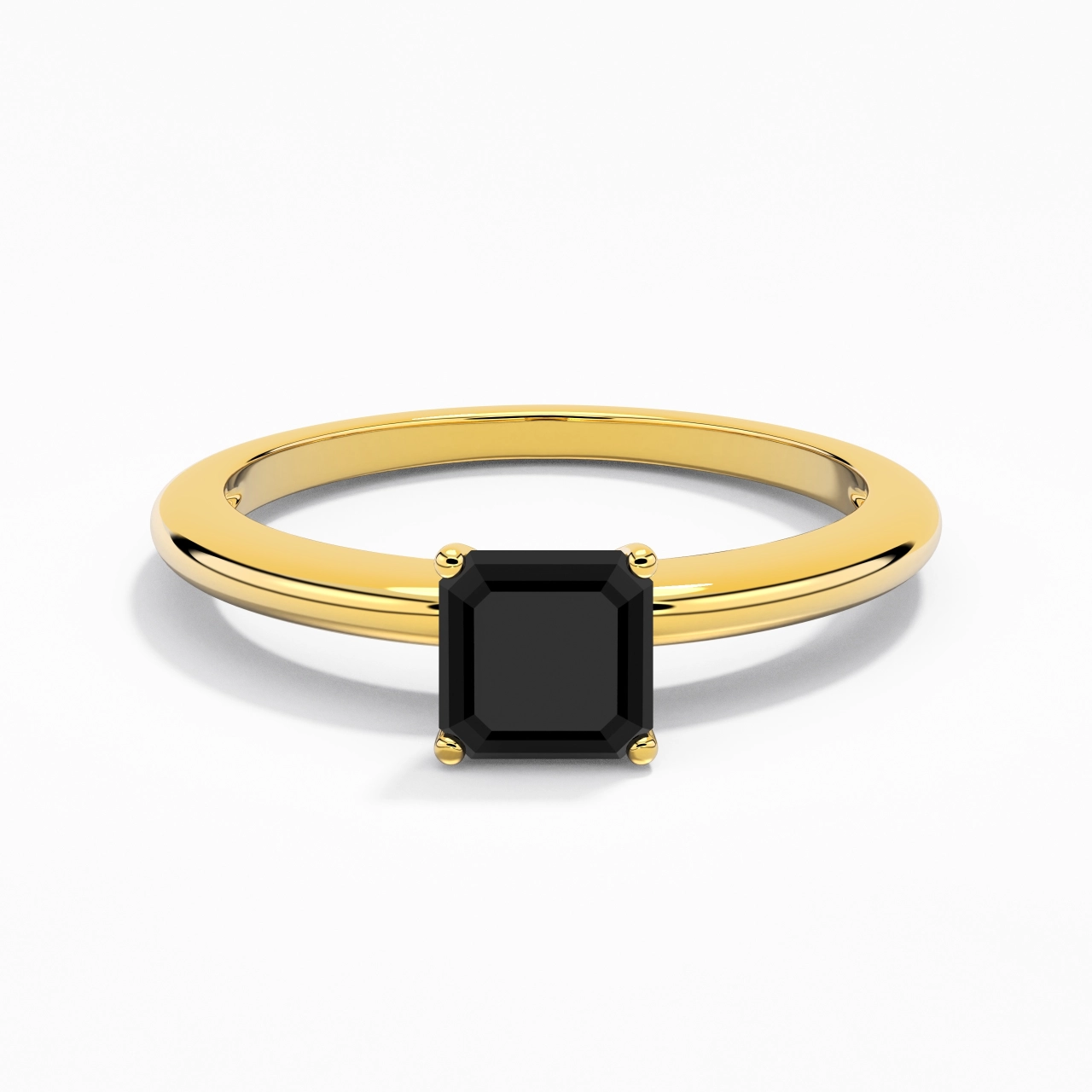 Classique Simple Asscher Coupé Bague de fiançailles