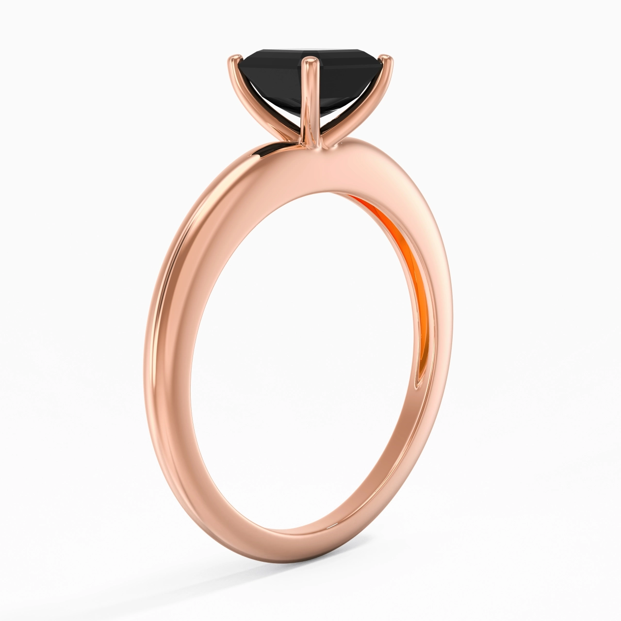 Classique Simple Asscher Coupé Bague de fiançailles