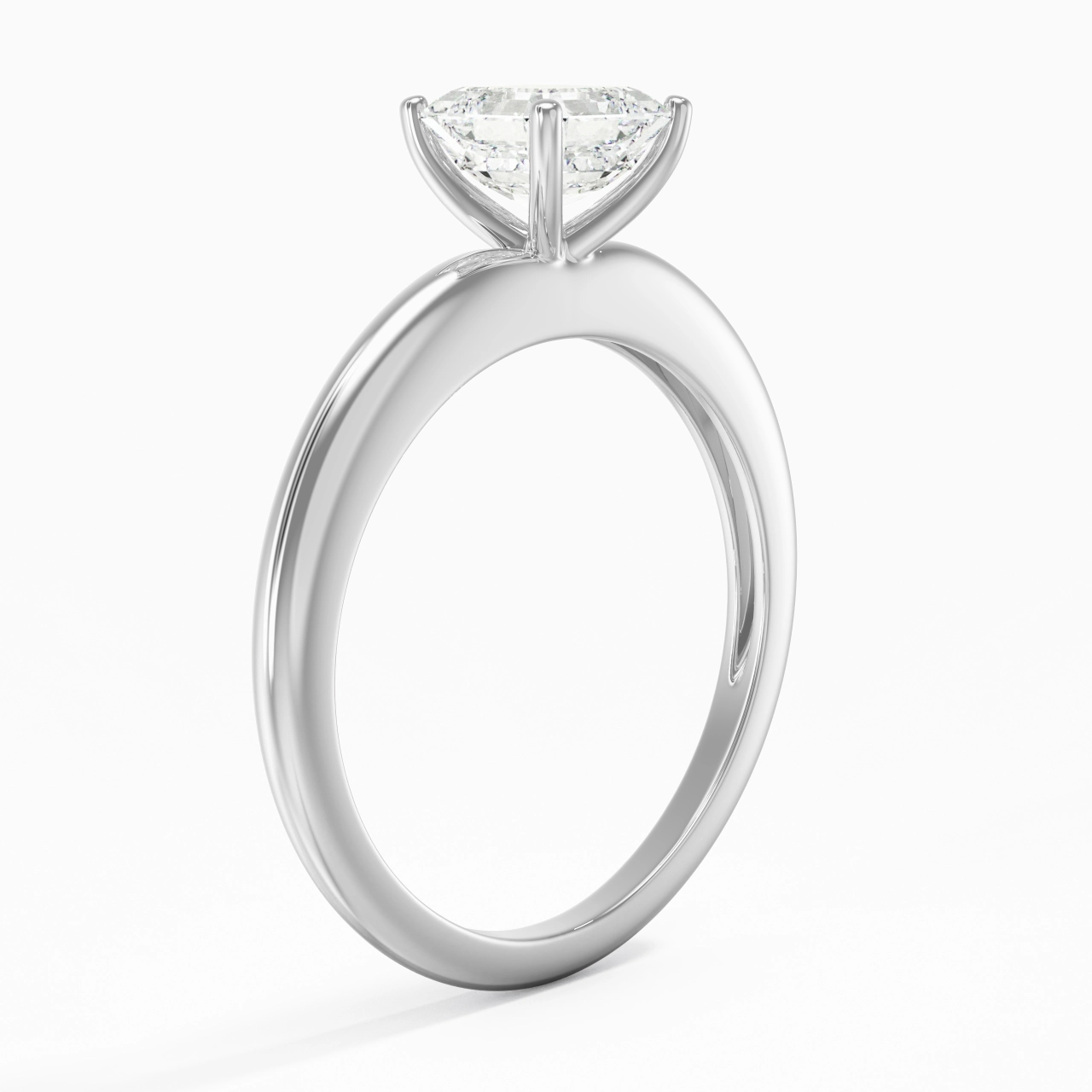 Classique Simple Asscher Coupé Bague de fiançailles