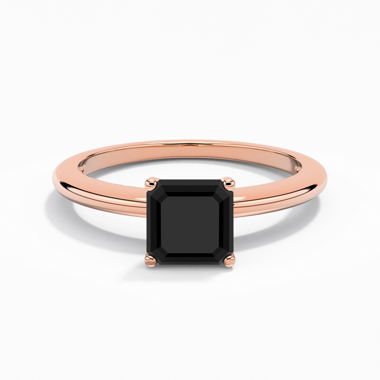 Classic Simple Asscher Cut Engagement Ring