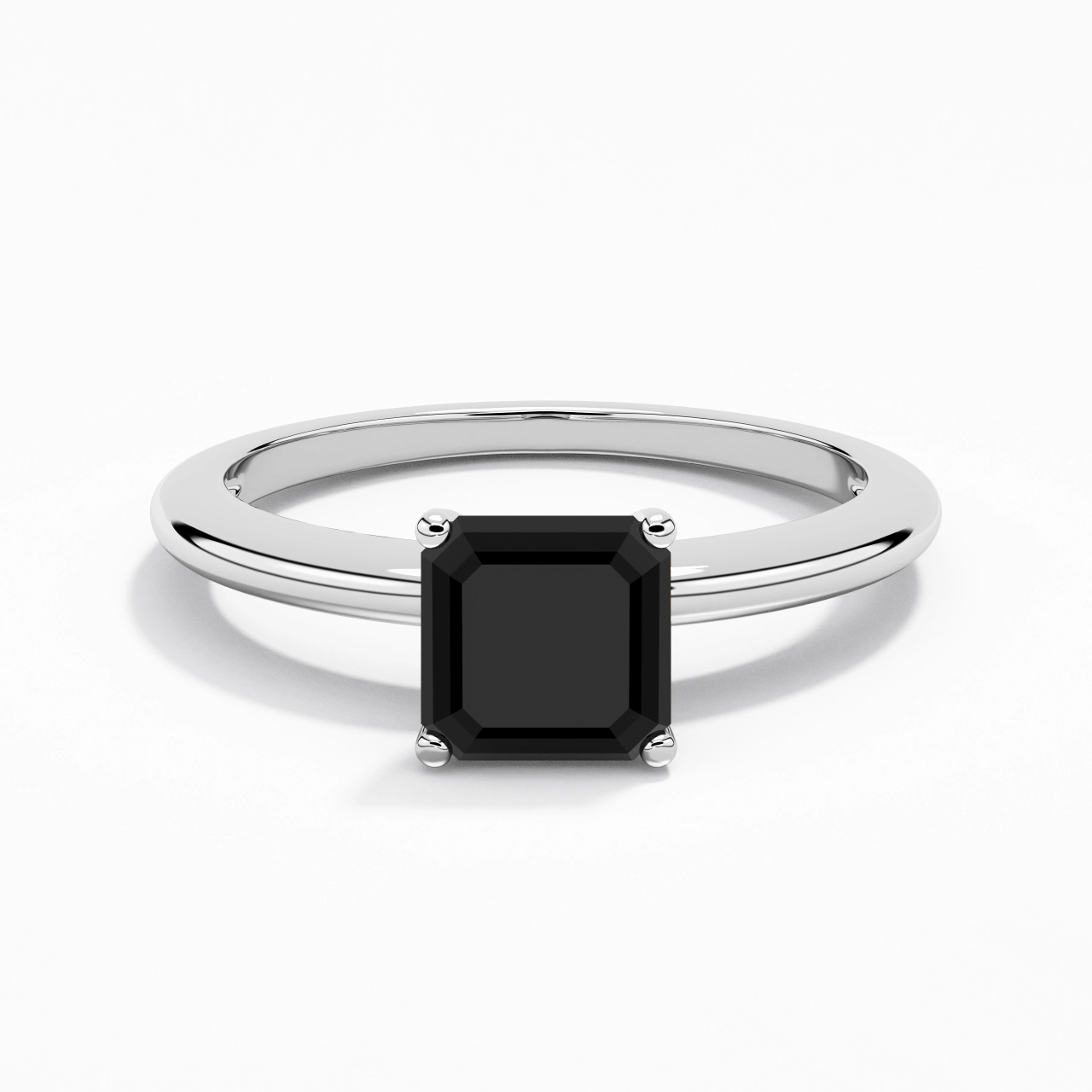 Classique Simple Asscher Coupé Bague de fiançailles