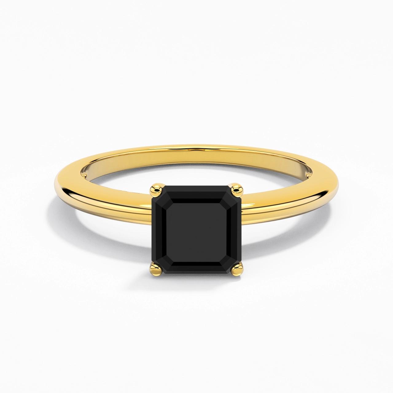 Classique Simple Asscher Coupé Bague de fiançailles