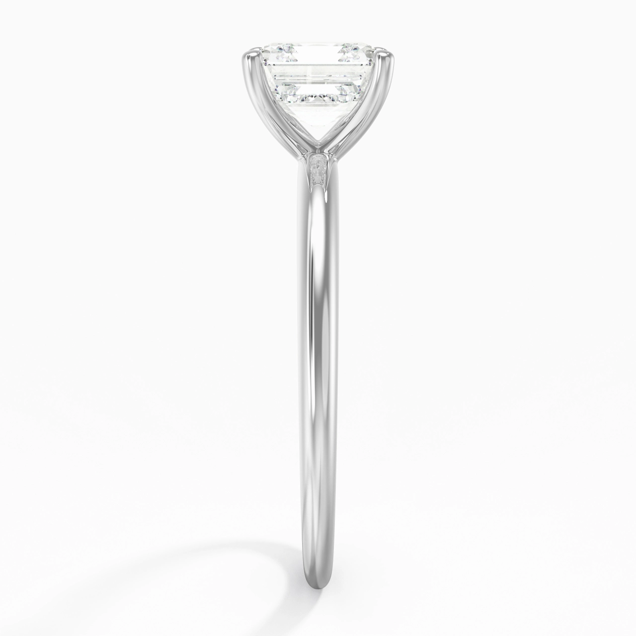 Classic Simple Asscher Cut Engagement Ring