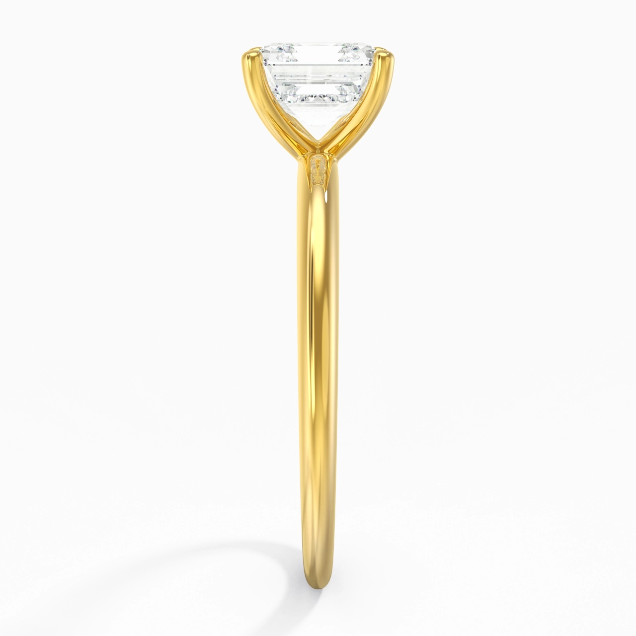 Classic Simple Asscher Cut Engagement Ring