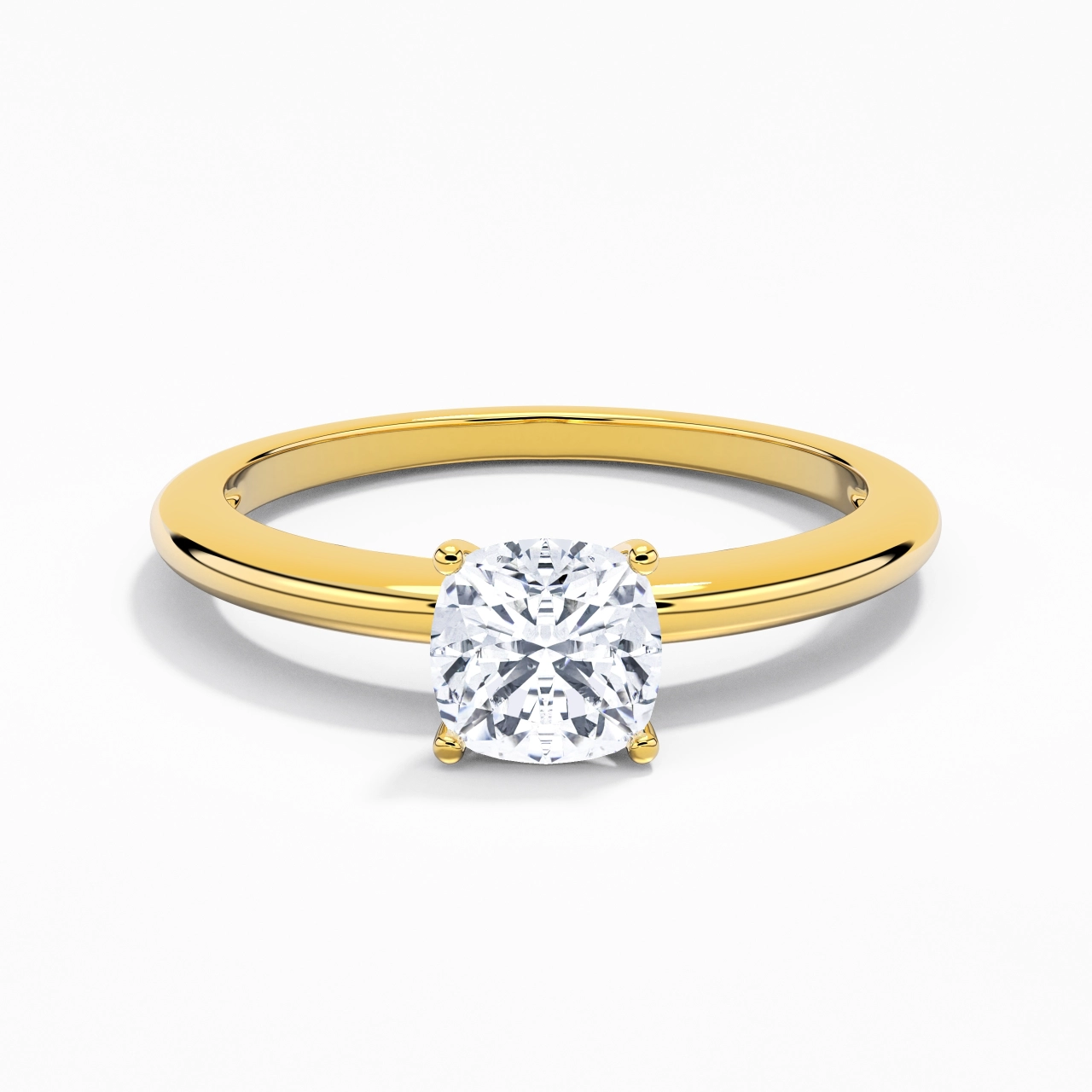 Classique Simple Coussin Coupé Bague de fiançailles