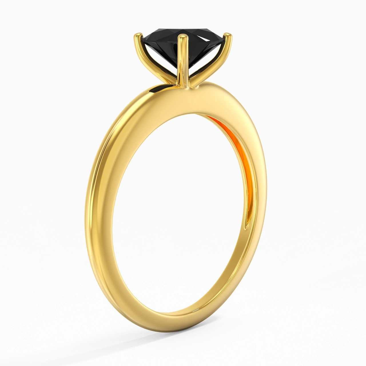 Classique Simple Coussin Coupé Bague de fiançailles