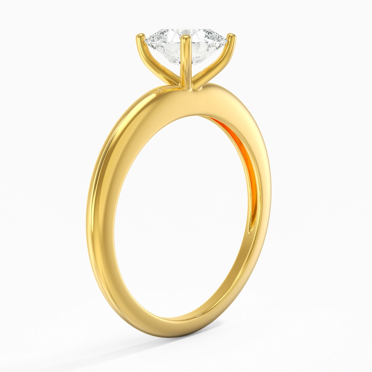 Classique Simple Coussin Coupé Bague de fiançailles