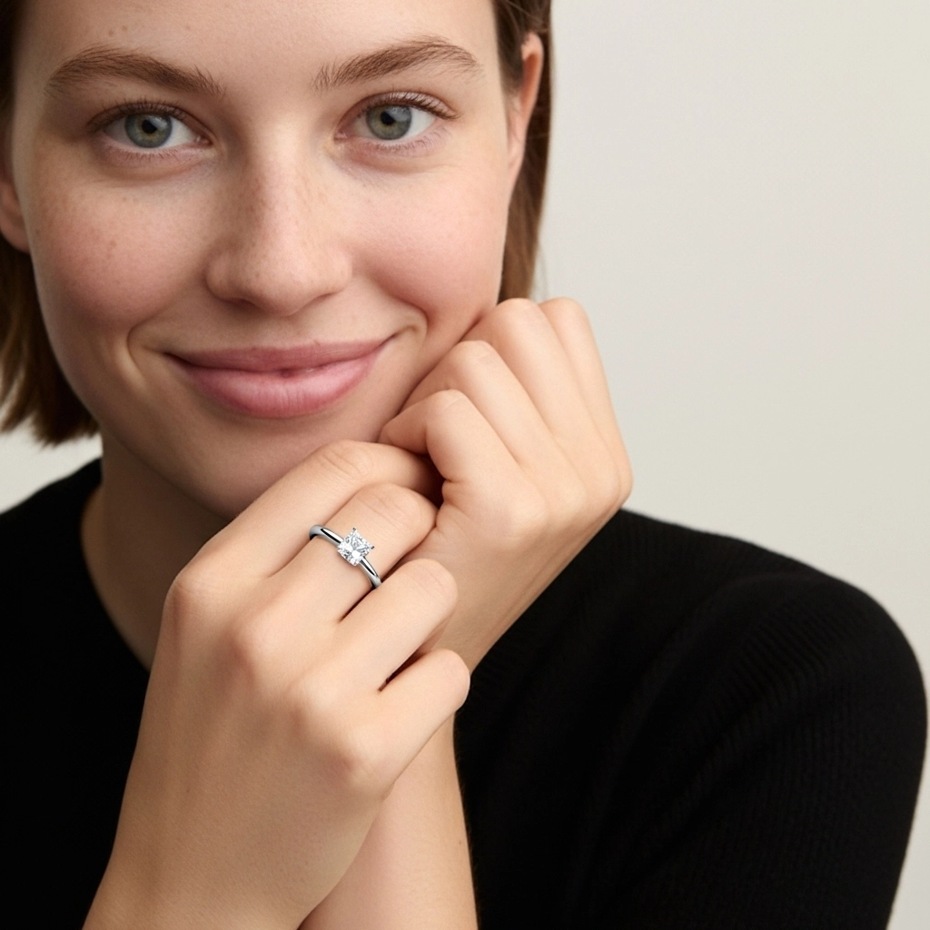 Classic Simple Cushion Cut Engagement Ring