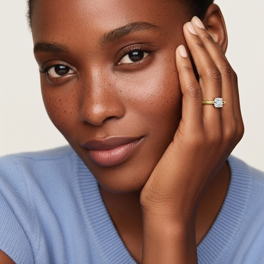 Classic Simple Cushion Cut Engagement Ring