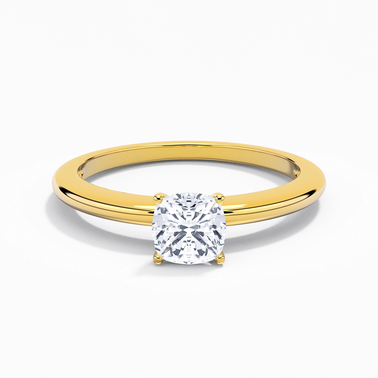 Classique Simple Coussin Coupé Bague de fiançailles