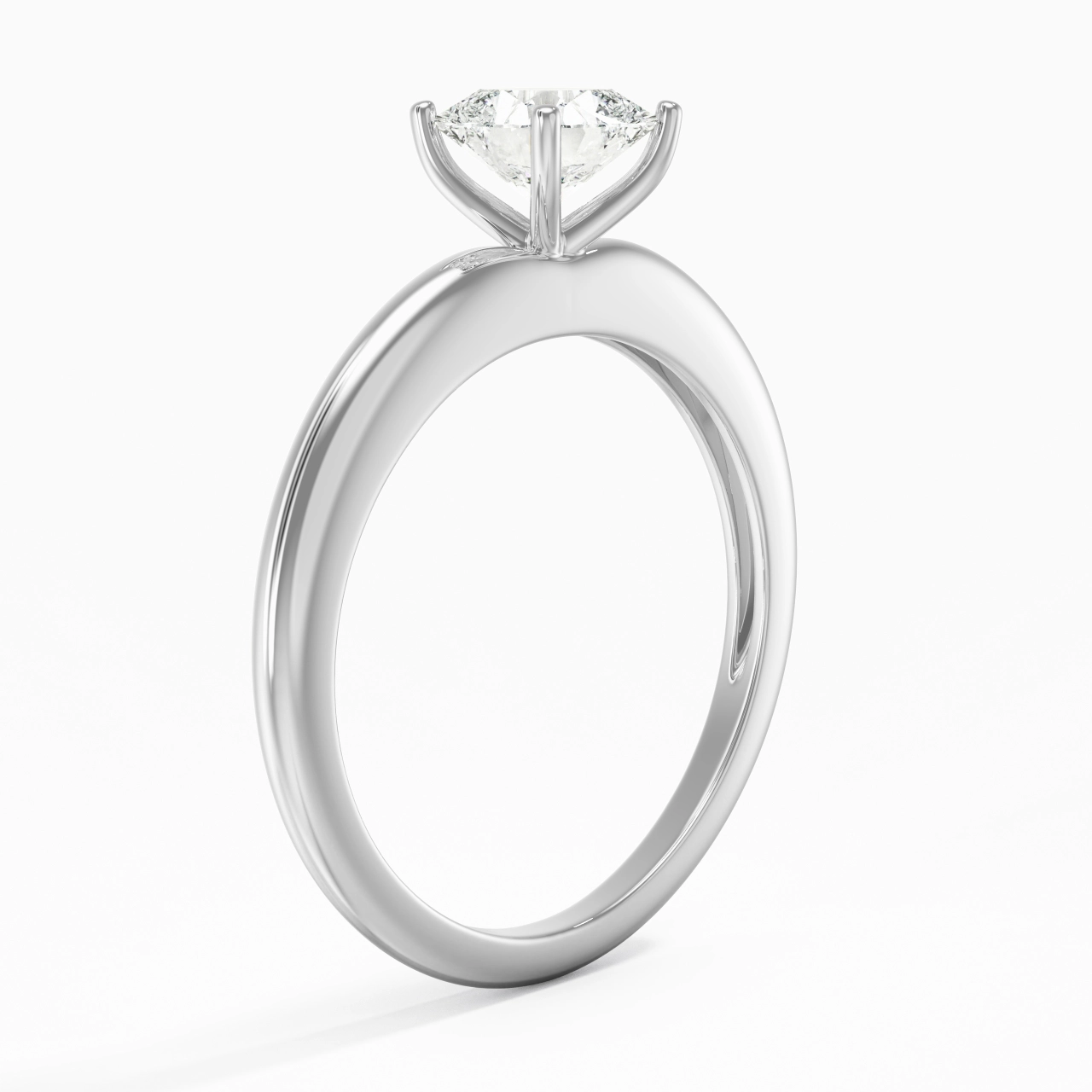 Classique Simple Coussin Coupé Bague de fiançailles